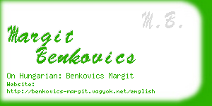 margit benkovics business card